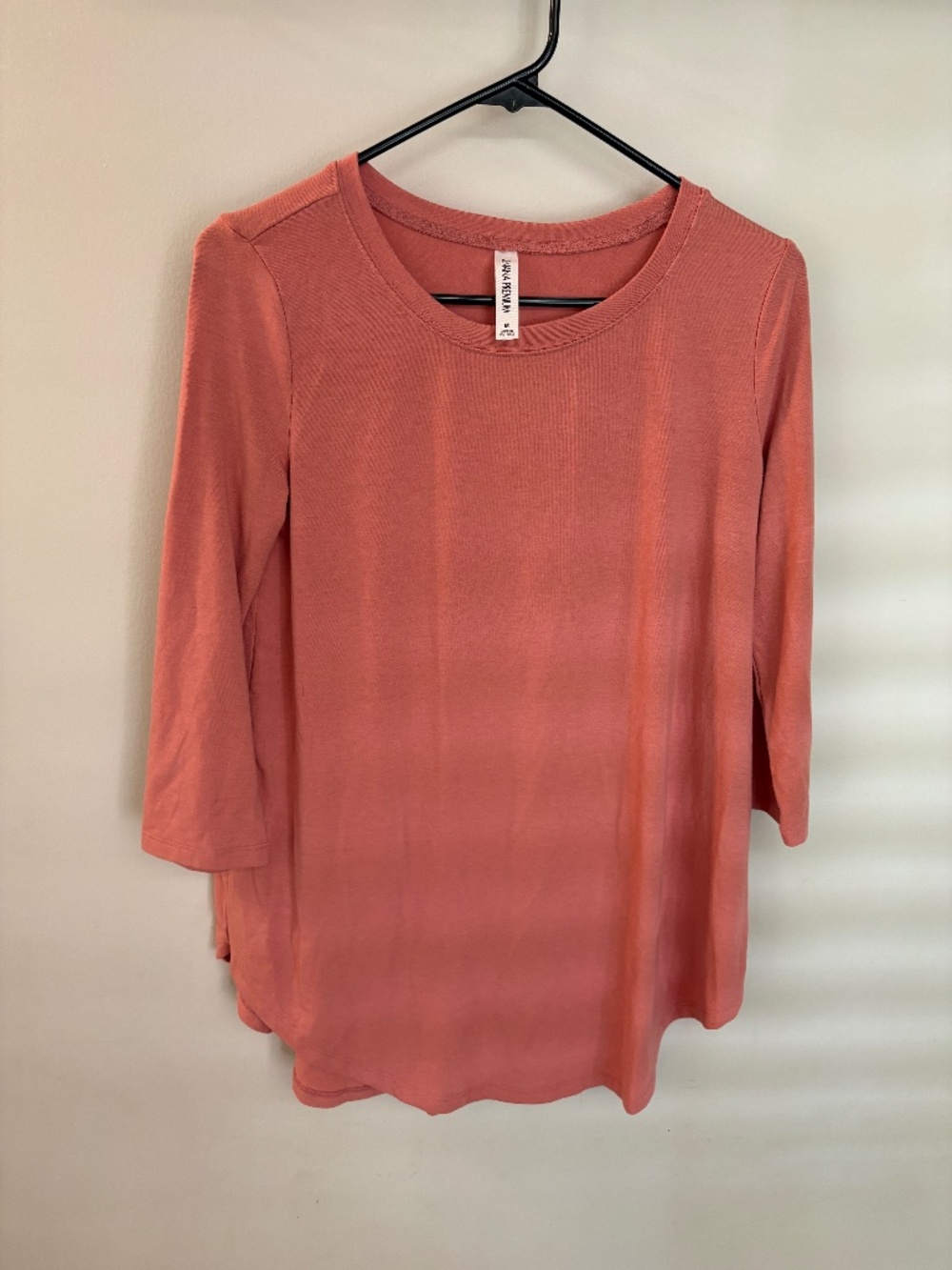 Zenana Premium Terracotta Hi-Low Tee 3/4 Sleeve M Boutique Basic Rust Top